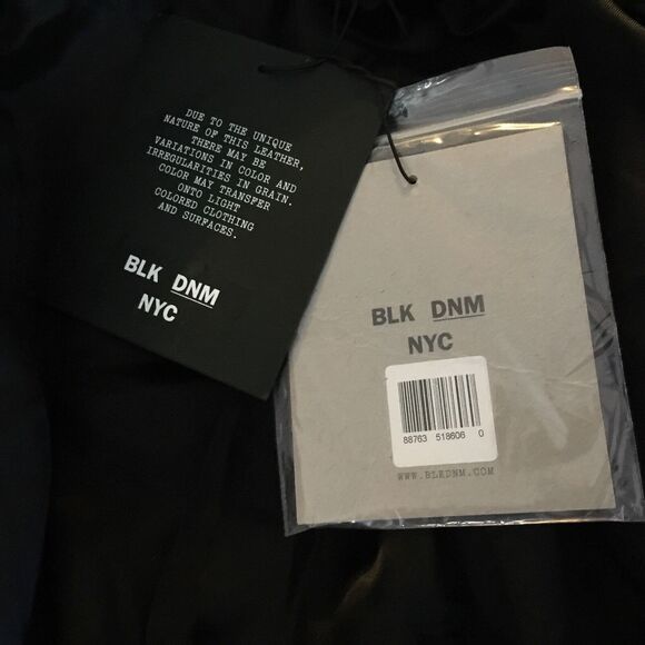 NWT BLK DNM NYC Mens BLACK genuine LEATHER JACKET Size Large goth grunge - Picture 7 of 7